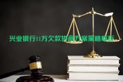 兴业银行11万欠款协商方案策略解析