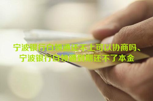 宁波银行白领通还不上可以协商吗、宁波银行白领通到期还不了本金