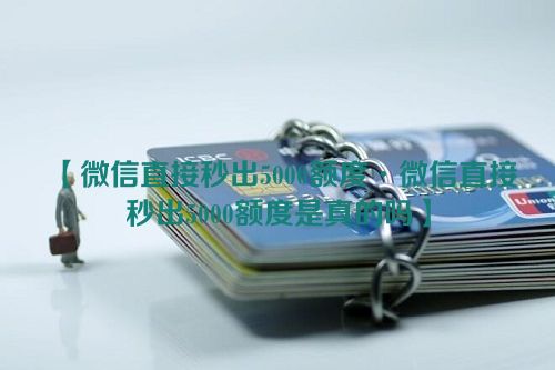 微信直接秒出5000额度·微信直接秒出5000额度是真的吗