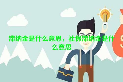 滞纳金是什么意思，社保滞纳金是什么意思