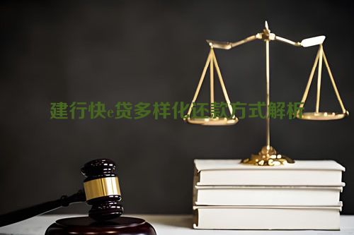 建行快e贷多样化还款方式解析