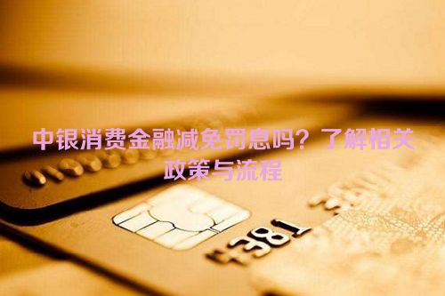 中银消费金融减免罚息吗？了解相关政策与流程