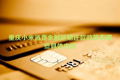 重庆小米消费金融延期还款政策有哪些具体内容