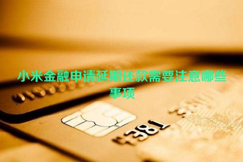 小米金融申请延期还款需要注意哪些事项